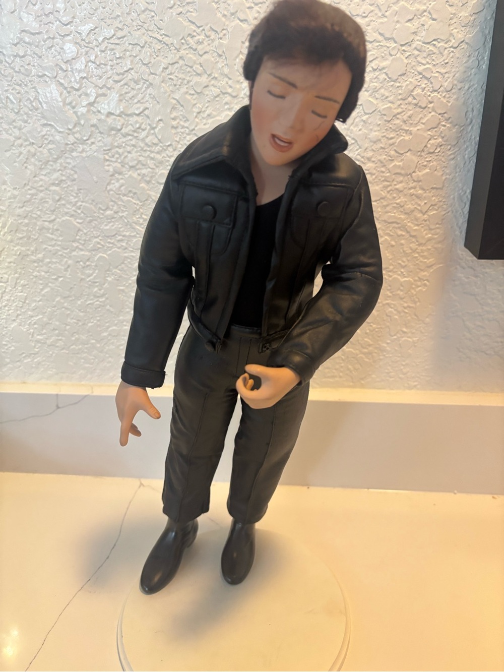 ELVIS PRESLEY Doll '68 Special Collector Edition 1993 Enterprise Black w Mic 12”